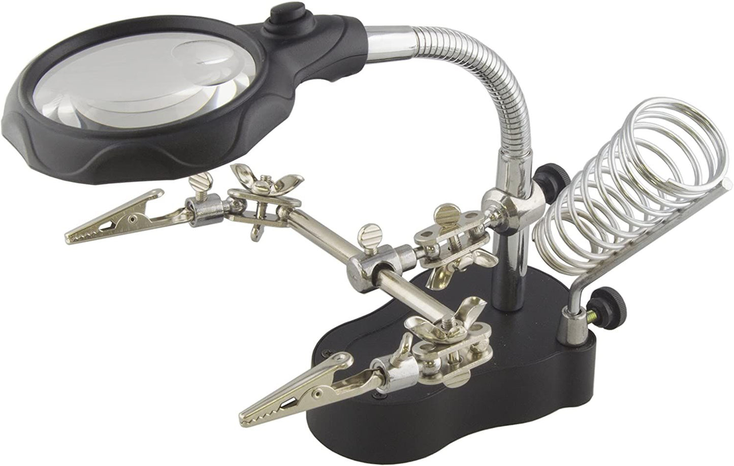 Helping Hand Magnifier LED Light with Soldering Stand CloseUp