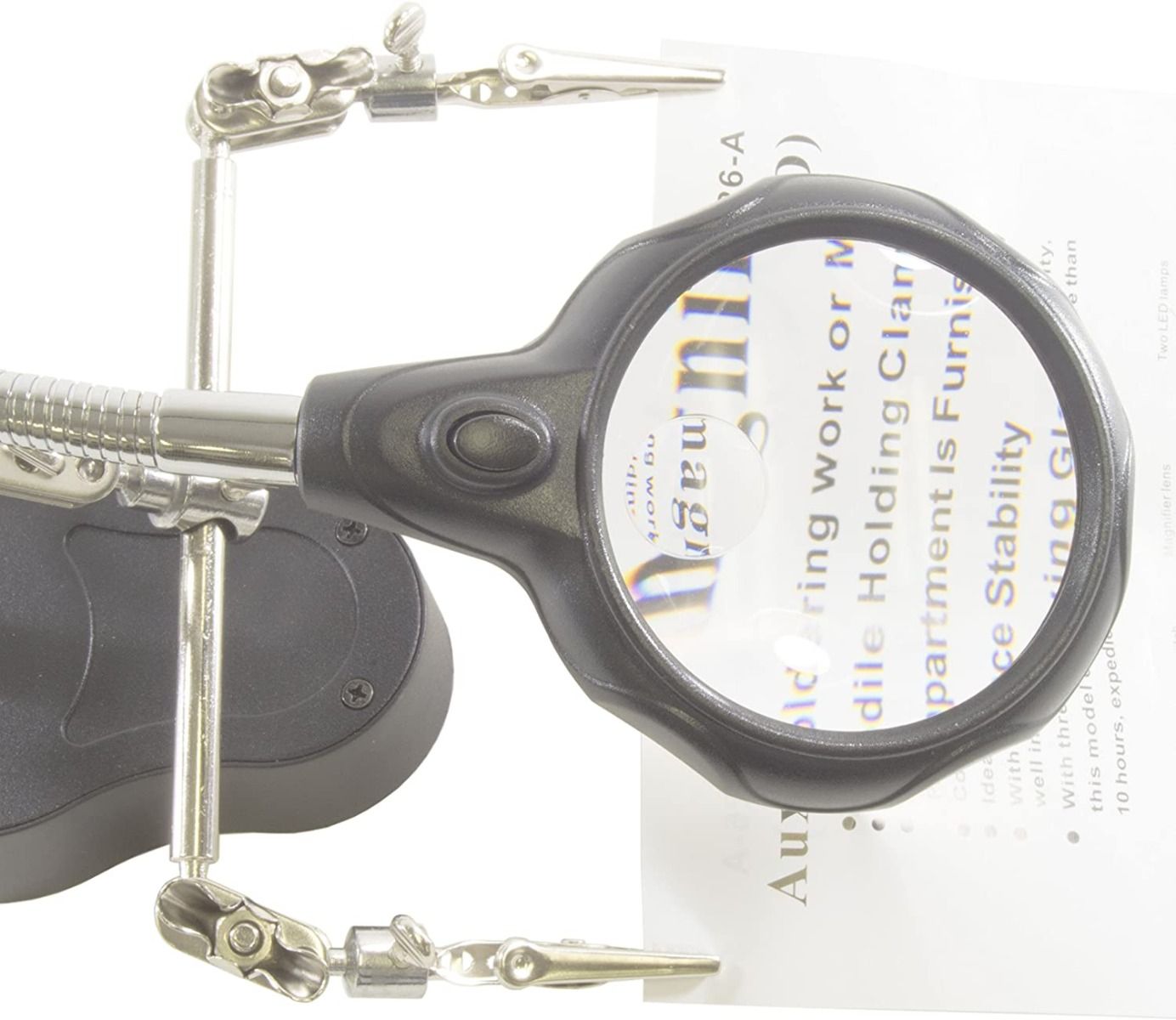 Helping Hand Magnifier LED Light with Soldering Stand Magnifier